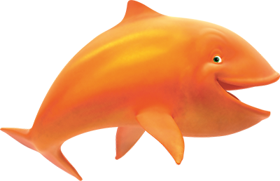 Blije oranje dolfijn
